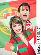 Portuguese football supporters. Стоковое фото, агентство Ingram Publishing / Фотобанк Лори