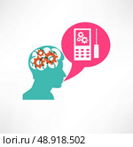 Gear in head cellphone icon. Стоковая иллюстрация, агентство Ingram Publishing / Фотобанк Лори