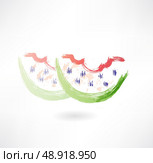 bitten watermelon grunge icon. Стоковая иллюстрация, агентство Ingram Publishing / Фотобанк Лори