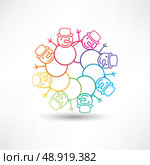 Circle of snowmen. Стоковая иллюстрация, агентство Ingram Publishing / Фотобанк Лори