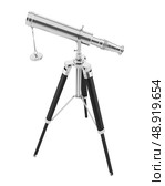 telescope on tripod isolated on white background. Стоковое фото, агентство Ingram Publishing / Фотобанк Лори