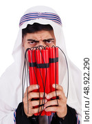 Arab man with red sticks of dynamite. Стоковое фото, агентство Ingram Publishing / Фотобанк Лори