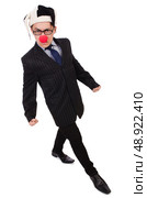 Clown businessman isolated on white. Стоковое фото, агентство Ingram Publishing / Фотобанк Лори