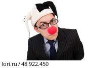 Clown businessman isolated on white. Стоковое фото, агентство Ingram Publishing / Фотобанк Лори