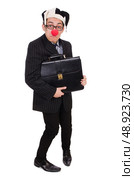Clown businessman isolated on white. Стоковое фото, агентство Ingram Publishing / Фотобанк Лори