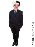 Clown businessman isolated on white. Стоковое фото, агентство Ingram Publishing / Фотобанк Лори