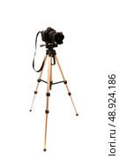 Tripod and camera isolated on the white background	. Стоковое фото, агентство Ingram Publishing / Фотобанк Лори