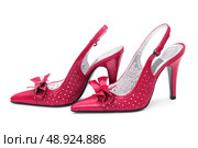 Female shoes on white background. Стоковое фото, агентство Ingram Publishing / Фотобанк Лори