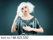 Blonde puppet in studio shooting. Стоковое фото, агентство Ingram Publishing / Фотобанк Лори