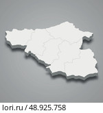 3d isometric map of Samtskhe-Javakheti is a region of Georgia. Стоковая иллюстрация, иллюстратор Максим Гребешков / Фотобанк Лори