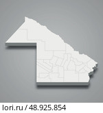 3d isometric map of Chaco is a province of Argentina. Стоковая иллюстрация, иллюстратор Максим Гребешков / Фотобанк Лори