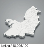 3d map of Valle del Cauca is a department of Colombia. Стоковая иллюстрация, иллюстратор Максим Гребешков / Фотобанк Лори