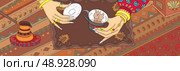 Tell fortunes by coffee grounds. Стоковая иллюстрация, агентство Ingram Publishing / Фотобанк Лори