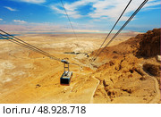 Cable car in fortress Masada, Israel. Стоковое фото, агентство Ingram Publishing / Фотобанк Лори