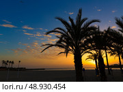 Javea Xabia El Arenal beach sunrise in Mediterranean Alicante Spain. Стоковое фото, агентство Ingram Publishing / Фотобанк Лори