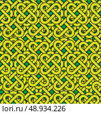 Celtic seamless pattern. Abstract vintage geometric background. Стоковая иллюстрация, агентство Ingram Publishing / Фотобанк Лори