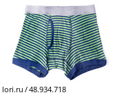 striped male brief boxers isolated on white background. Стоковое фото, агентство Ingram Publishing / Фотобанк Лори