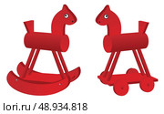 red toy horses. Стоковая иллюстрация, агентство Ingram Publishing / Фотобанк Лори