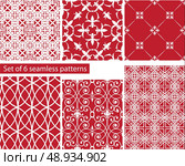 set of fabric textures with different lattices - seamless patterns. Стоковая иллюстрация, агентство Ingram Publishing / Фотобанк Лори