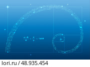 Digital golden ratio, spiral symbol vector illustration. Стоковая иллюстрация, агентство Ingram Publishing / Фотобанк Лори