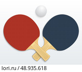 Two table tennis rackets and a ball vector illustration isolated. Стоковая иллюстрация, агентство Ingram Publishing / Фотобанк Лори