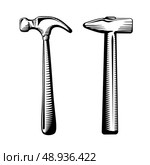 Two isolated hammers on white vector illustration. Стоковая иллюстрация, агентство Ingram Publishing / Фотобанк Лори