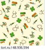 Seamless medicine and healthcare background vector illustration. Стоковая иллюстрация, агентство Ingram Publishing / Фотобанк Лори
