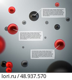 Abstract 3d spheres atom bubbles infographics design elements with data labels vector illustration. Стоковая иллюстрация, агентство Ingram Publishing / Фотобанк Лори