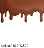 Sweets dessert food milk chocolate drips background vector illustration. Стоковая иллюстрация, агентство Ingram Publishing / Фотобанк Лори