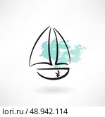 sailfish boat grunge icon. Стоковая иллюстрация, агентство Ingram Publishing / Фотобанк Лори