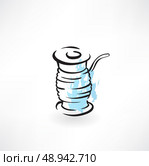 spool of thread grunge icon. Стоковая иллюстрация, агентство Ingram Publishing / Фотобанк Лори
