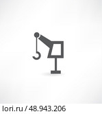 Hook of the elevating crane on a white background. Стоковая иллюстрация, агентство Ingram Publishing / Фотобанк Лори