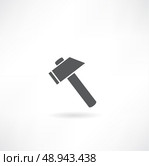 Hammer. Silhouette on a white background. Стоковая иллюстрация, агентство Ingram Publishing / Фотобанк Лори