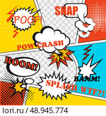 Pop art  comic speech bubbles retro design vector illustration. Стоковая иллюстрация, агентство Ingram Publishing / Фотобанк Лори