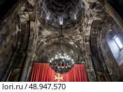 Interior of Geghard Monastery (2024 год). Стоковое фото, фотограф Юлия Бабкина / Фотобанк Лори