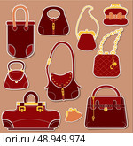 Set of woman bags and handbags. Стоковая иллюстрация, агентство Ingram Publishing / Фотобанк Лори