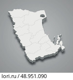 3d map of Phatthalung is a province of Thailand. Стоковая иллюстрация, иллюстратор Максим Гребешков / Фотобанк Лори