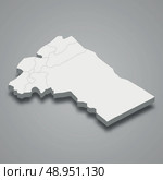 3d isometric map of Rif Dimashq is a province of Syria. Стоковая иллюстрация, иллюстратор Максим Гребешков / Фотобанк Лори