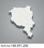 3d isometric map of Ticino is a canton of Switzerland. Стоковая иллюстрация, иллюстратор Максим Гребешков / Фотобанк Лори