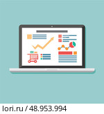 Flat icon laptop, electronic device, responsive web design, infographic elements. Стоковая иллюстрация, агентство Ingram Publishing / Фотобанк Лори