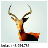 Geometric polygon antelope, triangle pattern design, vector illustration. Стоковая иллюстрация, агентство Ingram Publishing / Фотобанк Лори