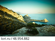 Mountains and sea at sunset. Crimea landscape. Nature background. Стоковое фото, агентство Ingram Publishing / Фотобанк Лори