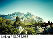 Mountains and sea at sunset. Crimea landscape. Стоковое фото, агентство Ingram Publishing / Фотобанк Лори