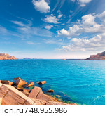 Cartagena port in Murcia at Mediterranean sea of Spain. Стоковое фото, агентство Ingram Publishing / Фотобанк Лори