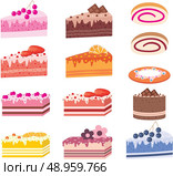 Cakes, pieces of pies, sweets. Стоковая иллюстрация, агентство Ingram Publishing / Фотобанк Лори
