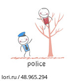 police. Fun cartoon style illustration. The situation of life. Стоковая иллюстрация, агентство Ingram Publishing / Фотобанк Лори