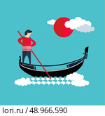 Venice gondola, gondolier icon. Стоковая иллюстрация, агентство Ingram Publishing / Фотобанк Лори