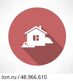 house with shrubs icon Flat modern style vector illustration. Стоковая иллюстрация, агентство Ingram Publishing / Фотобанк Лори