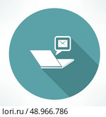 laptop and mail icon. Flat modern style vector illustration . Стоковая иллюстрация, агентство Ingram Publishing / Фотобанк Лори