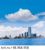 New Jersey city skyline from Hudson river New York US. Стоковое фото, агентство Ingram Publishing / Фотобанк Лори